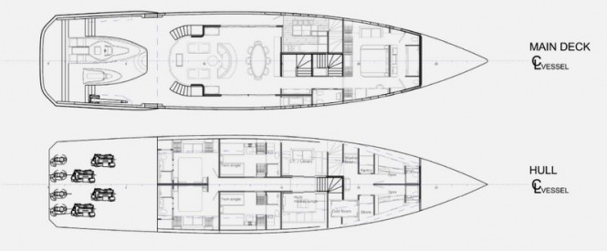 Gmotion 34 Yacht Design - Main Deck and Hull