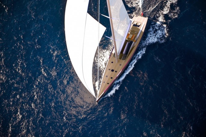 Jim Robert Sluijter designed 43m Sailing Yacht - Birds view
