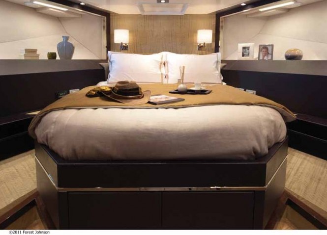Luxurious cabins aboard Alpha 76' Express yacht by Cheoy Lee - Photo credit 2011 Forest Johnson