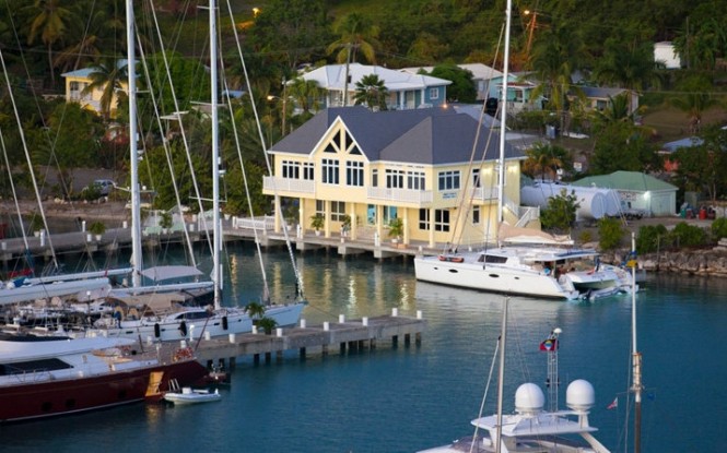New Caribbean studio of Setzer Yacht Architects in the heart of Antigua's Falmouth Harbour superyacht marina