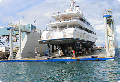 Rybovich drivetrain inspection of the Oceanco Sunrise superyacht