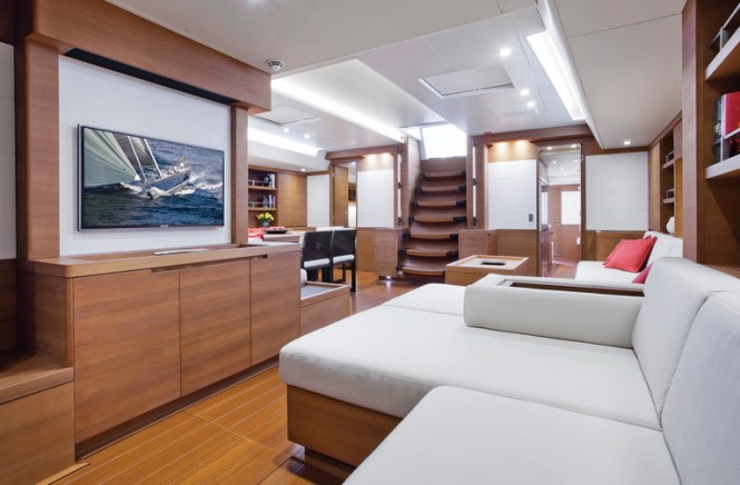 SW 94 superyacht Windfall - TV Lounge
