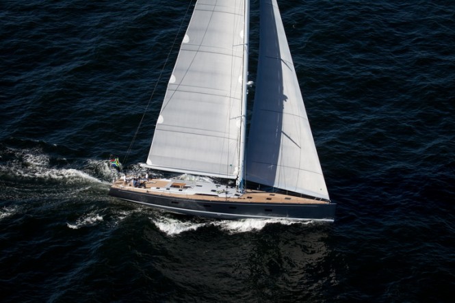 SW 94 superyacht Windfall by Southern Wind during her sea trials in Cape Town