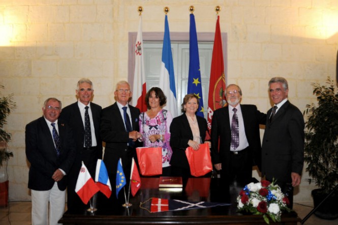 The signing ceremony at the Auberge de France Malta