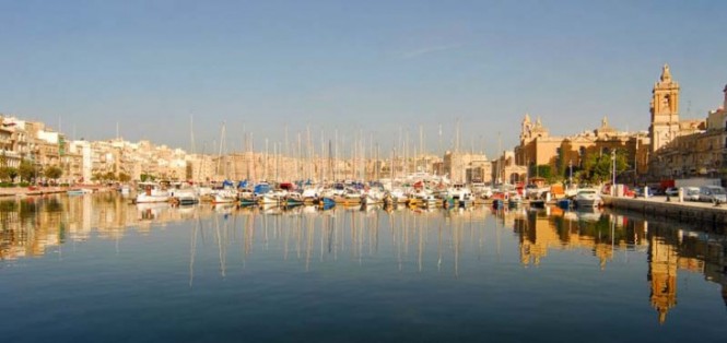 Yachts at Grand Harbour Marina situated in a beautiful Mediterranean yacht charter destination - Malta