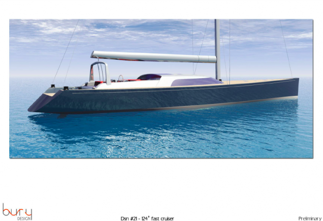 124' fast cruiser sloop by Bury Design