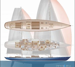New 44m sailing yacht ANTHEM concept by Stephens Waring Yacht Design