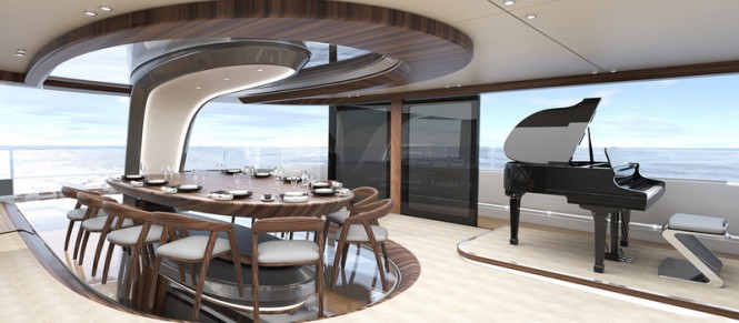 50 m Wilkinson and Foster Yacht Conversion Design - Dining