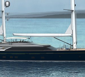 Complete set of composite rigging back by Future Fibres for 60m Perini Navi superyacht Hull C.2193