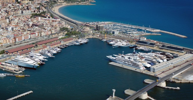 Aerial view of Port Tarraco superyacht marina