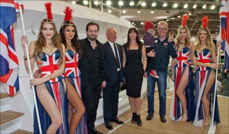 Alfie Boe opens the Sunseeker International stand at London Boat Show 2013
