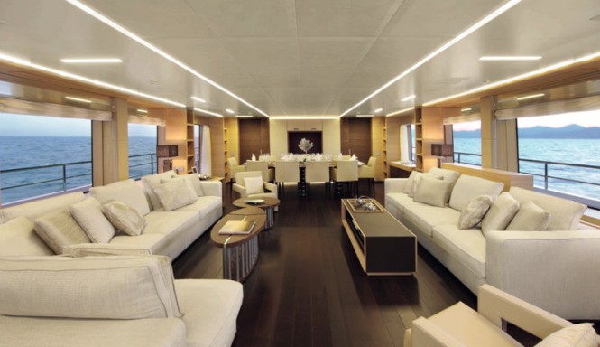 Petrus II Yacht - Saloon Photo credit: Thierry Ameller