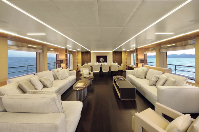 Benetti Classic Supreme 132 Yacht - Interior - Saloon - Photo credit Thierry Ameller