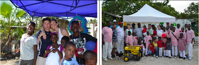 Crew of superyacht At Last visiting the orphanage in Nassau