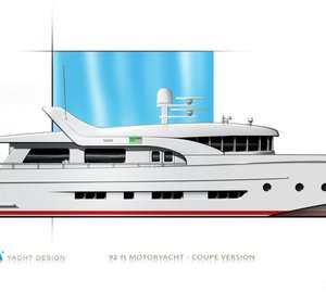 Coupe version of DIANA Blu yacht series by DIANA Yacht Design