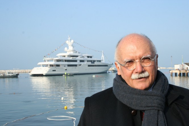 Gianni Zuccon at launch of the CRN 129 superyacht CHOPI CHOPI