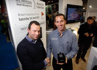 Jeff Blue receives the Timex Outstanding Seamanship Award from Sir Ben Ainslie at the London Boat Show which opened today at ExCel. Photo: Paul Wyeth