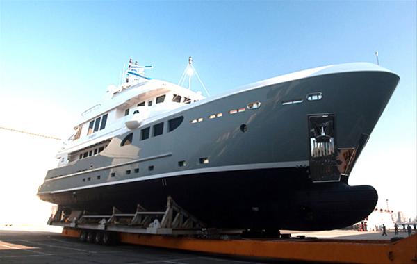 Launch of the 115-foot Tango 5 superyacht