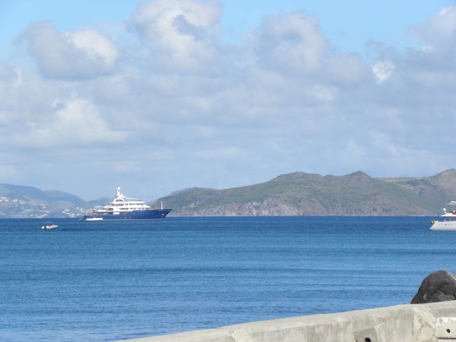 Luxury motor yacht Polar Star - Picture taken from the Pinney's Beach on Nevis - Caribbean - by Scott Henderson
