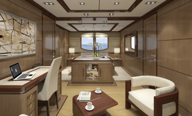 Monte Fino 32m Raised Pilothouse yacht P1104 - Cabin