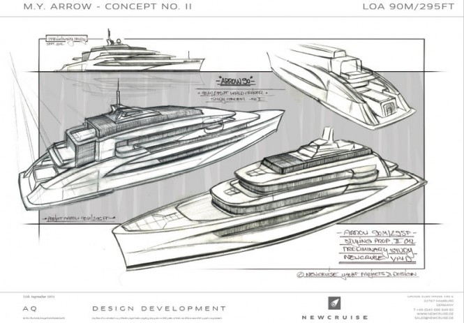 Newcruise superyacht Arrow 90 design