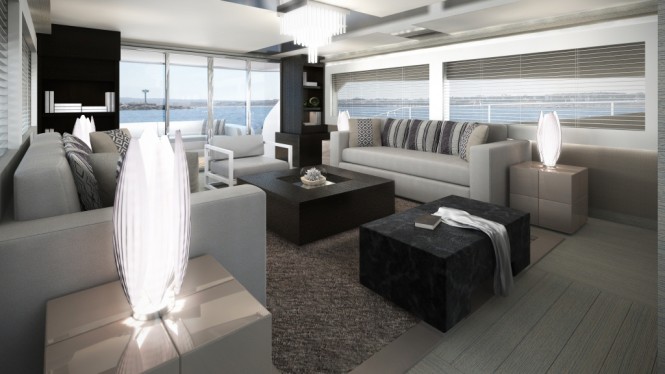 Pearl 75 yacht - interior designed by Kelly Hoppen MBE