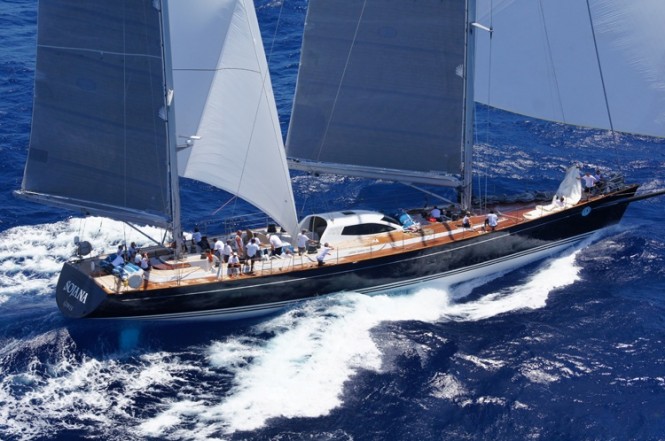Peter Harrisons magnificent 115-foot charter yacht SOJANA - Photo by Kevin Johnson