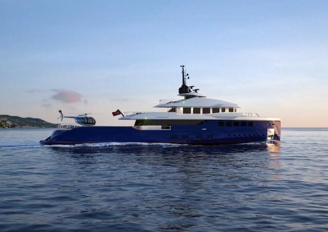 RMK 5000 True Luxury Explorer Yacht Concept with heli pad