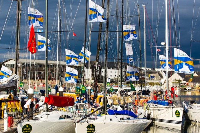 Rolex Fastnet Fleet at Sutton Harbour Marina in Plymouth, UK - Photo by Rolex Carlo Borlenghi