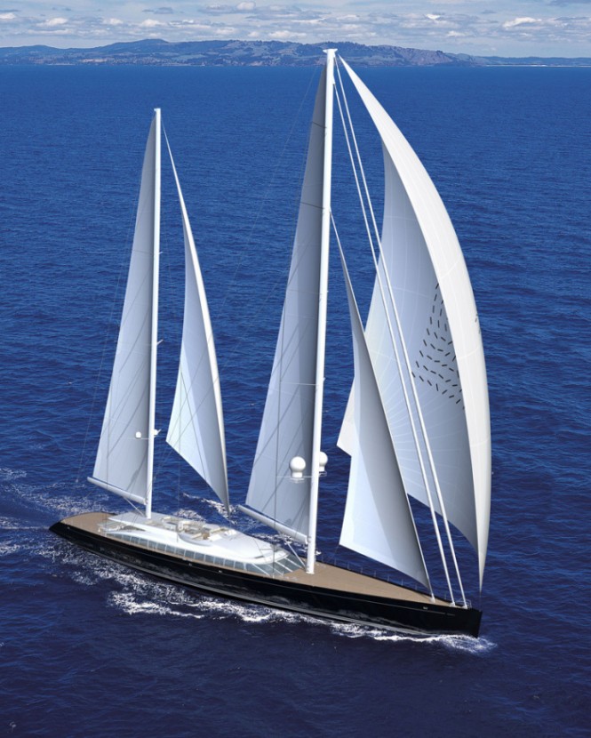 Sailing Yacht Vertigo as designed by Philippe Briand and launched by Alloy Yachts in 2010