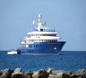 Luxury superyachts spotted near the popular Caribbean yacht charter destination - NEVIS Island