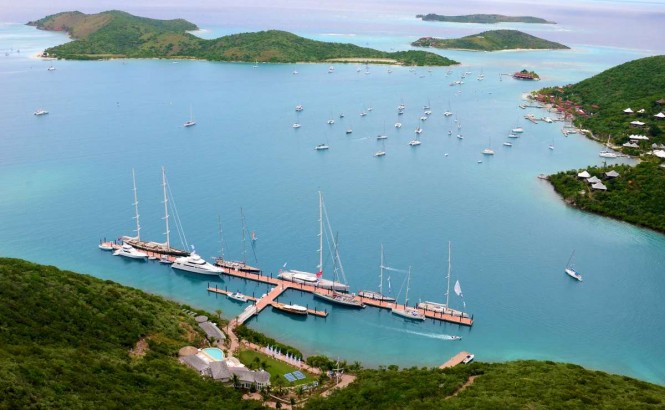 YCCS Clubhouse and Marina in Virgin Gorda's North Sound - Photo by Jeff BrownSYM