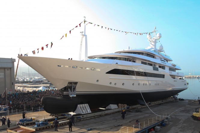 Zuccon designed 80 m CRN mega yacht Chopi Chopi at launch
