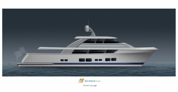 107-foot luxury motor yacht by Rayburn Yachts and Ron Holland