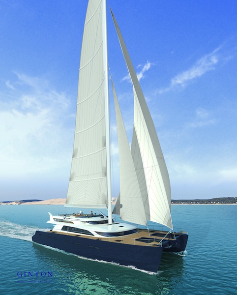 24m sailing catamaran yacht by Ginton Naval Architects