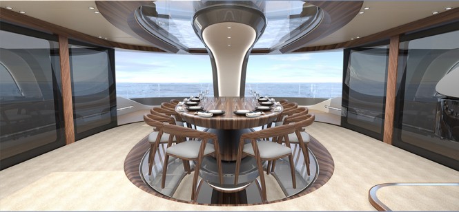 50 m Wilkinson and Foster Luxury Yacht Conversion Project - Dining