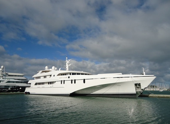 61-metre mega yacht White Rabbit Echo arrives in Auckland