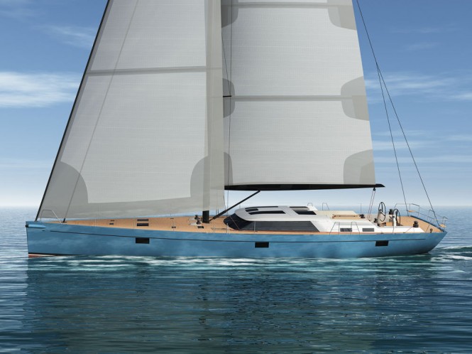 72ft luxury yacht Bougainville under sail