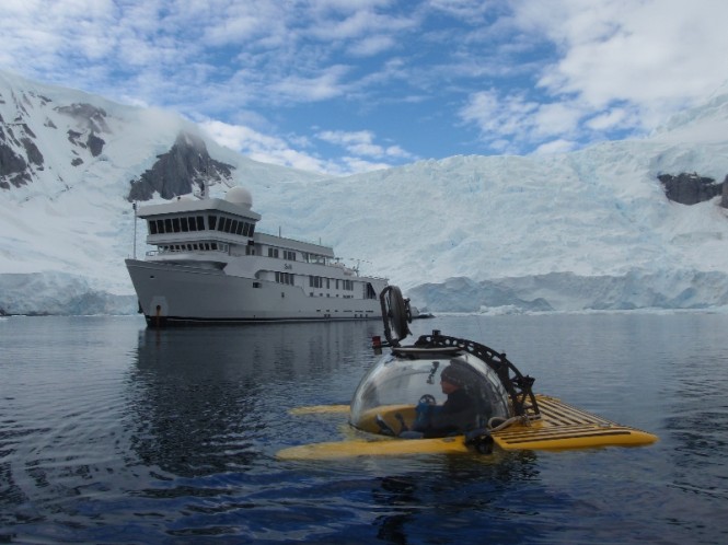 Antarctica - Triton Submersible and SuRi superyacht - Photo by Troy Engen
