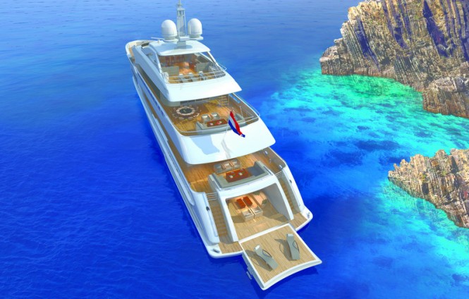 Heesen luxury yacht YN 17255 - aft view Heesen luxury yacht YN 17255 - aft view