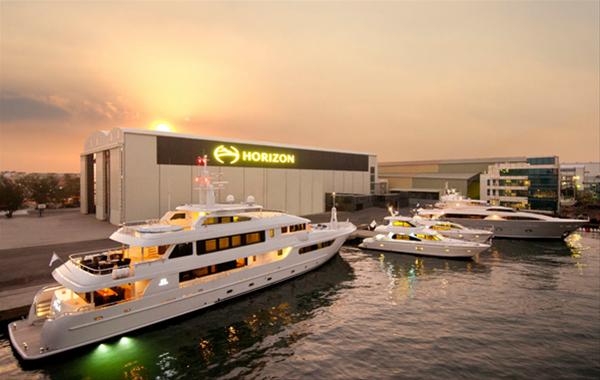 Horizon Shipyard after sunset