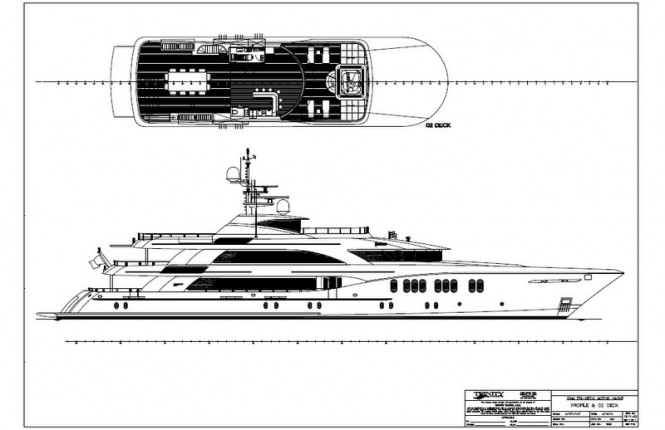 Hull T-062 superyacht - B&W Profile