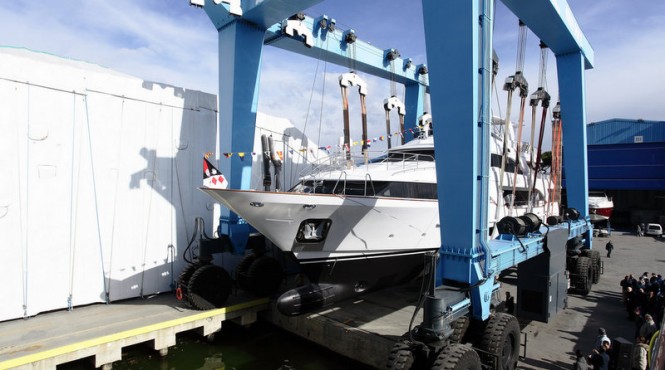 Launch of the 40-metre Dyna Yacht