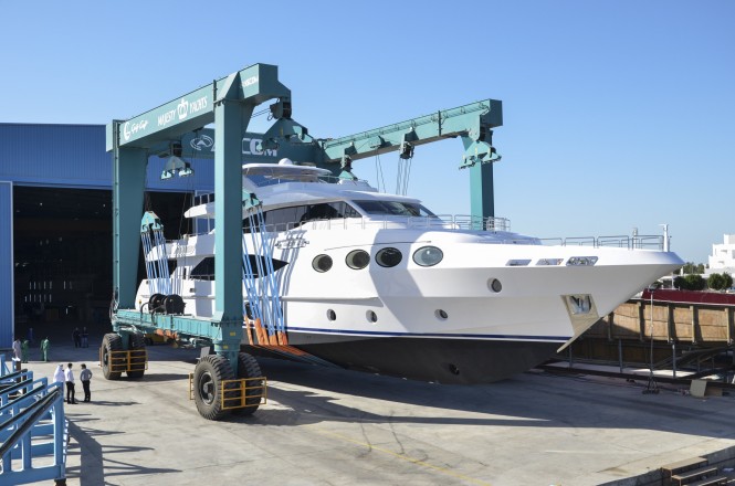 Launch of the luxury motor yacht Majesty 125 Hull n.3