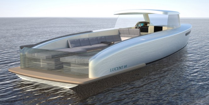 Lucent 44 superyacht tender - aft view