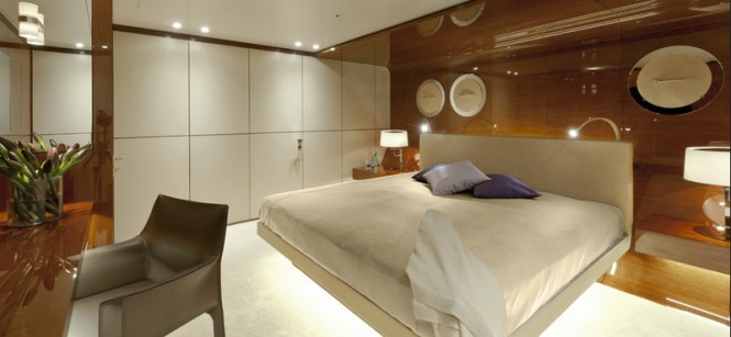 Luxurious cabins aboard Smeralda superyacht