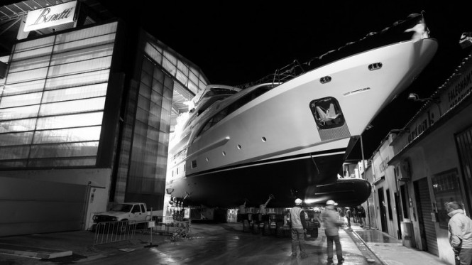 Luxury motor yacht Dyna at launch