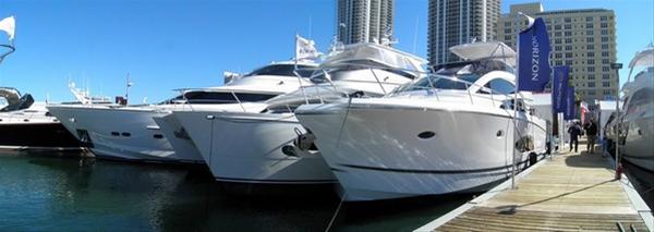 Luxury yachts by Horizon on display at 2013 Miami Yacht and Brokerage Show