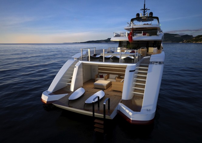 RMK 5000 Leisure Superyacht Design - aft view