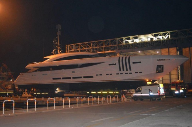 Rossinavi luxury yacht VELLMARI ready for her launch - Image courtesy of Rossinavi